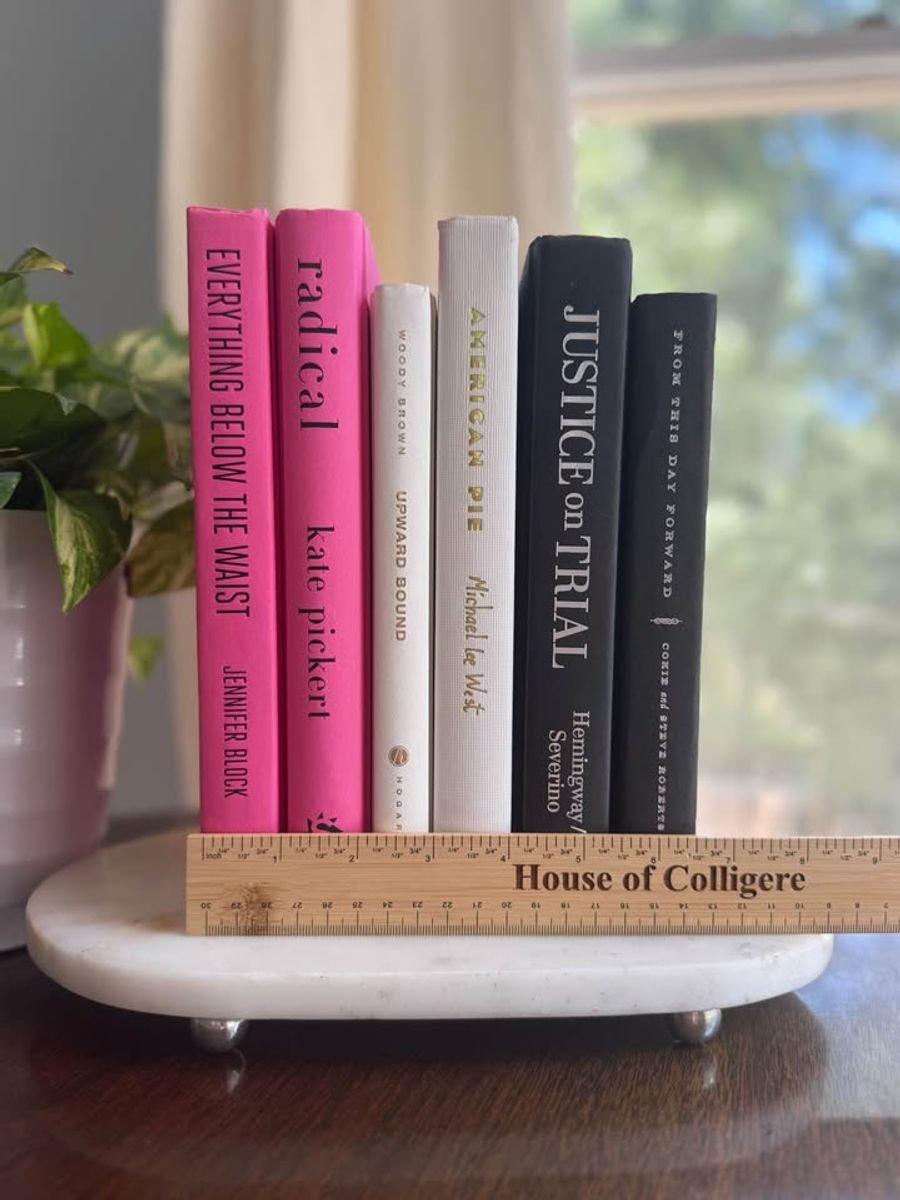 A bold, graphic collection of six hardcover books curated in vivid pink, crisp ivory, and deep black. Clean typography, strong contrast, and varied cloth textures give this one-of-a-kind set a modern, editorial feel. 