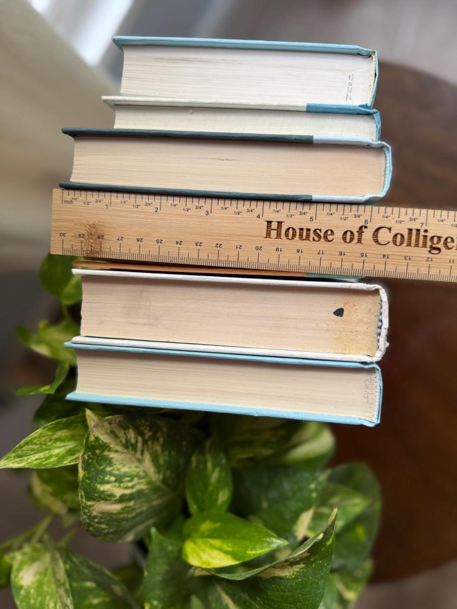 Curated collection of soft blue, aqua, seafoam, and muted coastal-toned books.