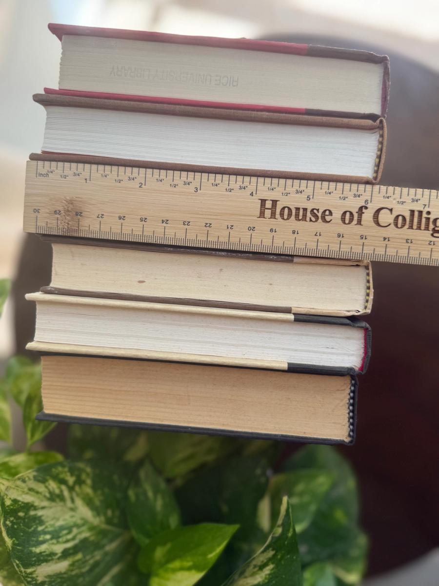 Curated collection of warm brown, olive, tan, and aged neutral books with a traditional library palette.