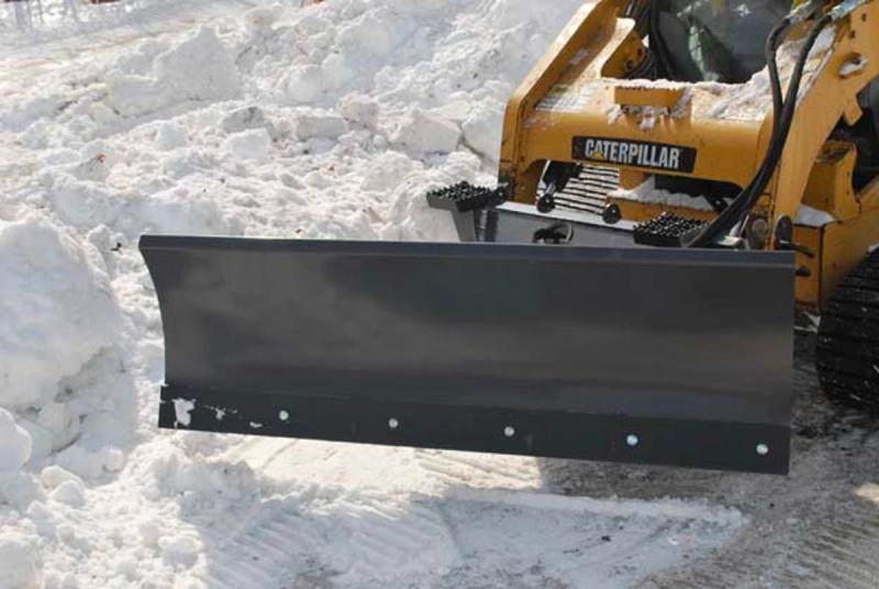 V snow blade attachment for skid steers