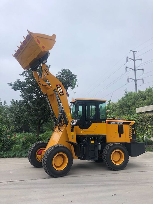 Cat wheel loader with loader lifted up