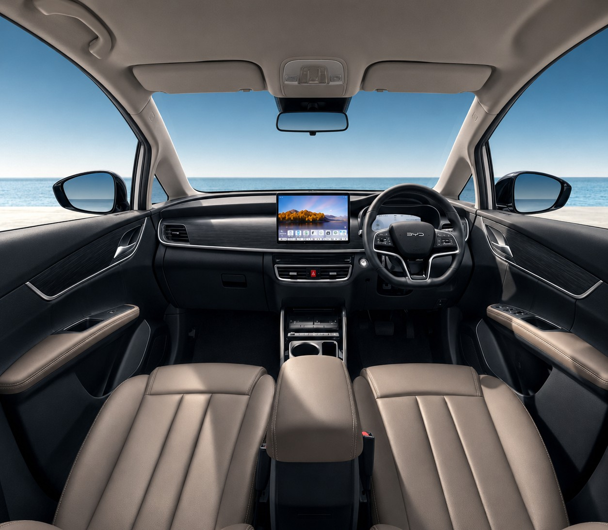 Interior kabin BYD M6 DM-i yang luas dan nyaman untuk keluarga