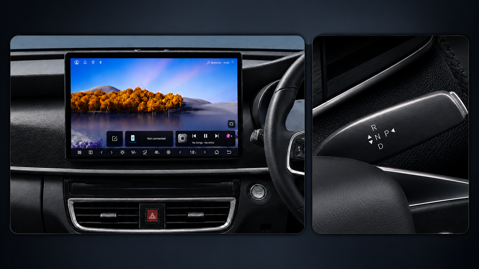 Touchscreen 12.8 inci dan electric column shifter BYD M6 DM-i