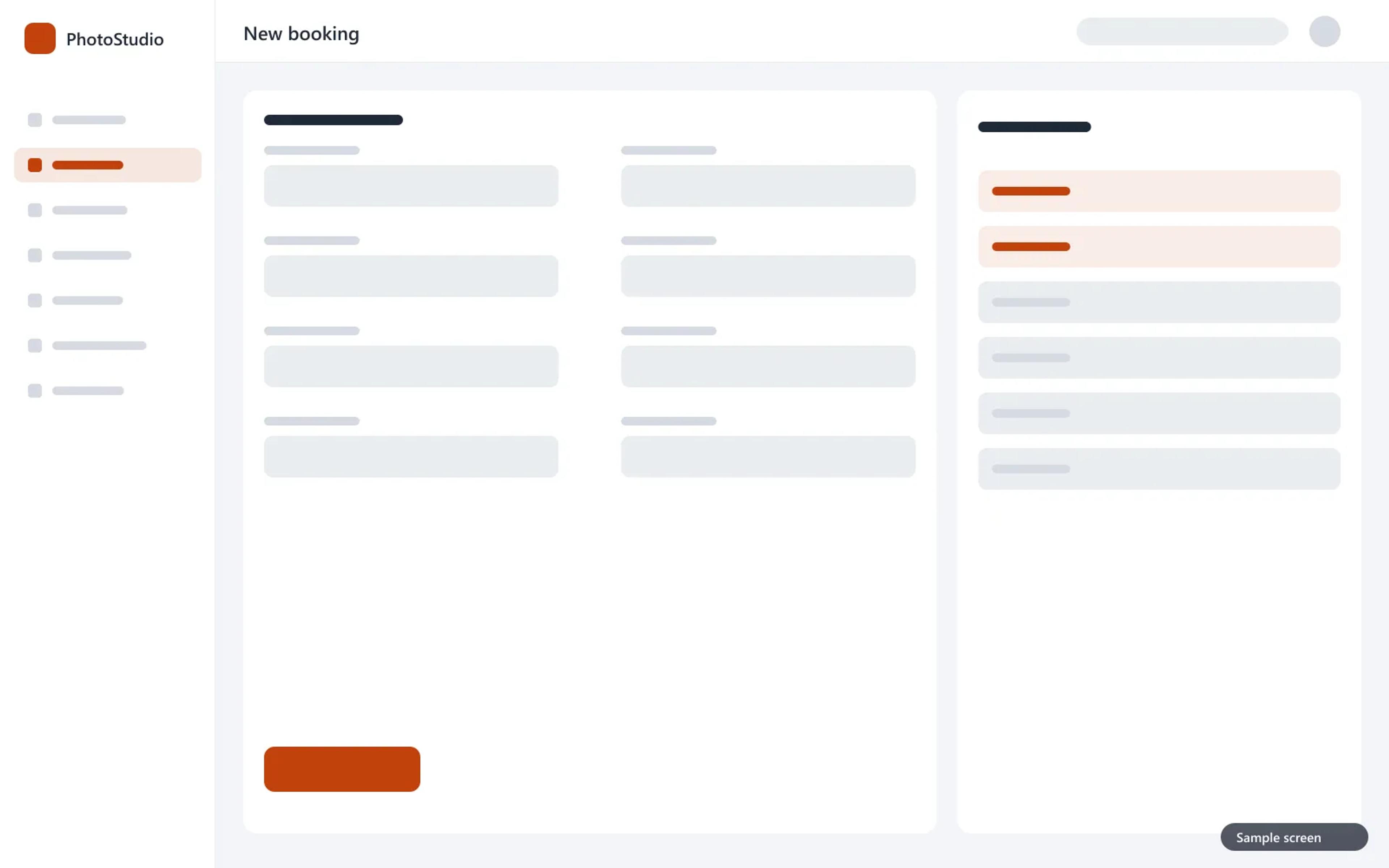 Booking: type, package, add-ons, deposit and payment method