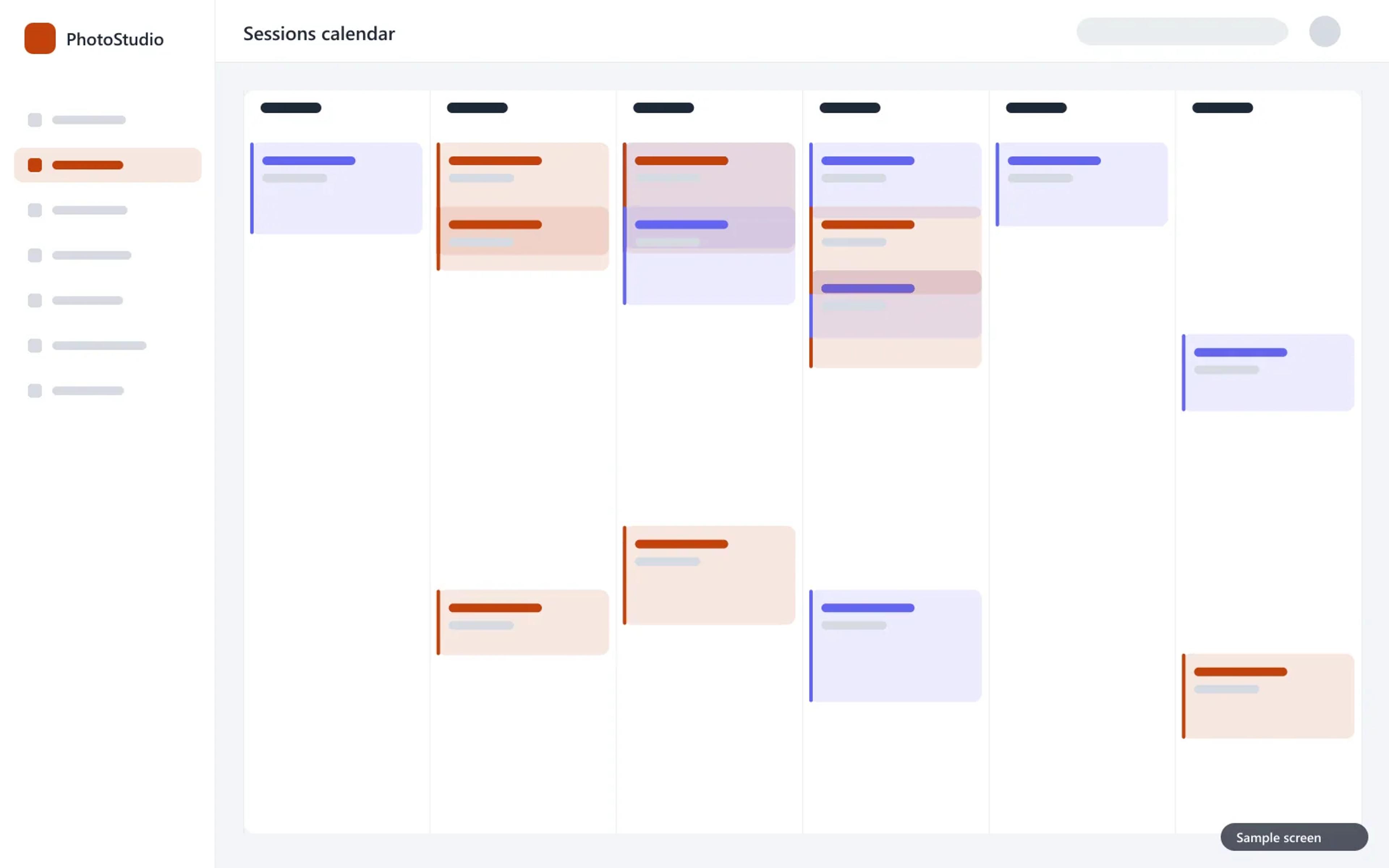 Sessions and rooms calendar without overlapping slots