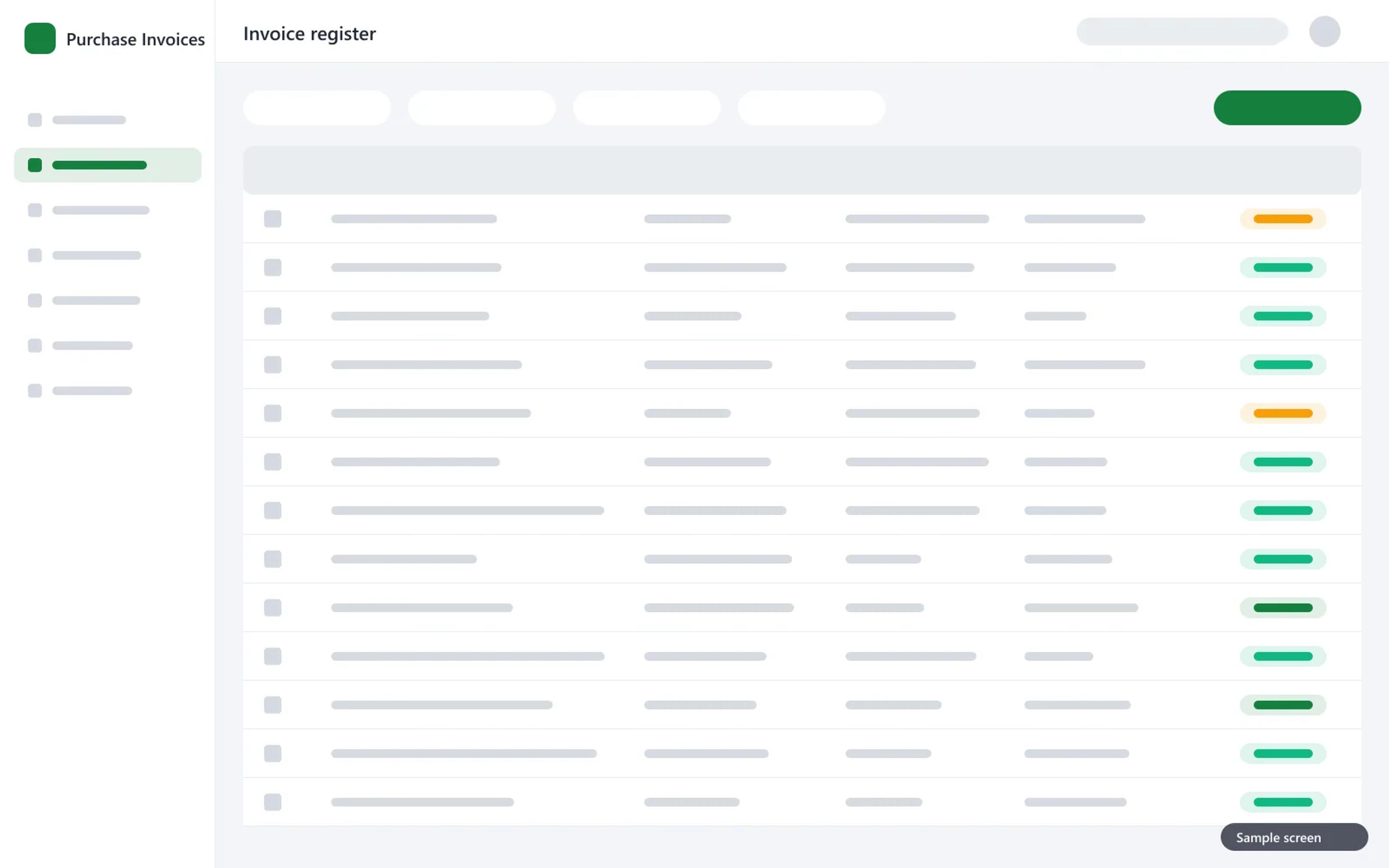 Shop invoice register: search, edit, and totals before and after VAT