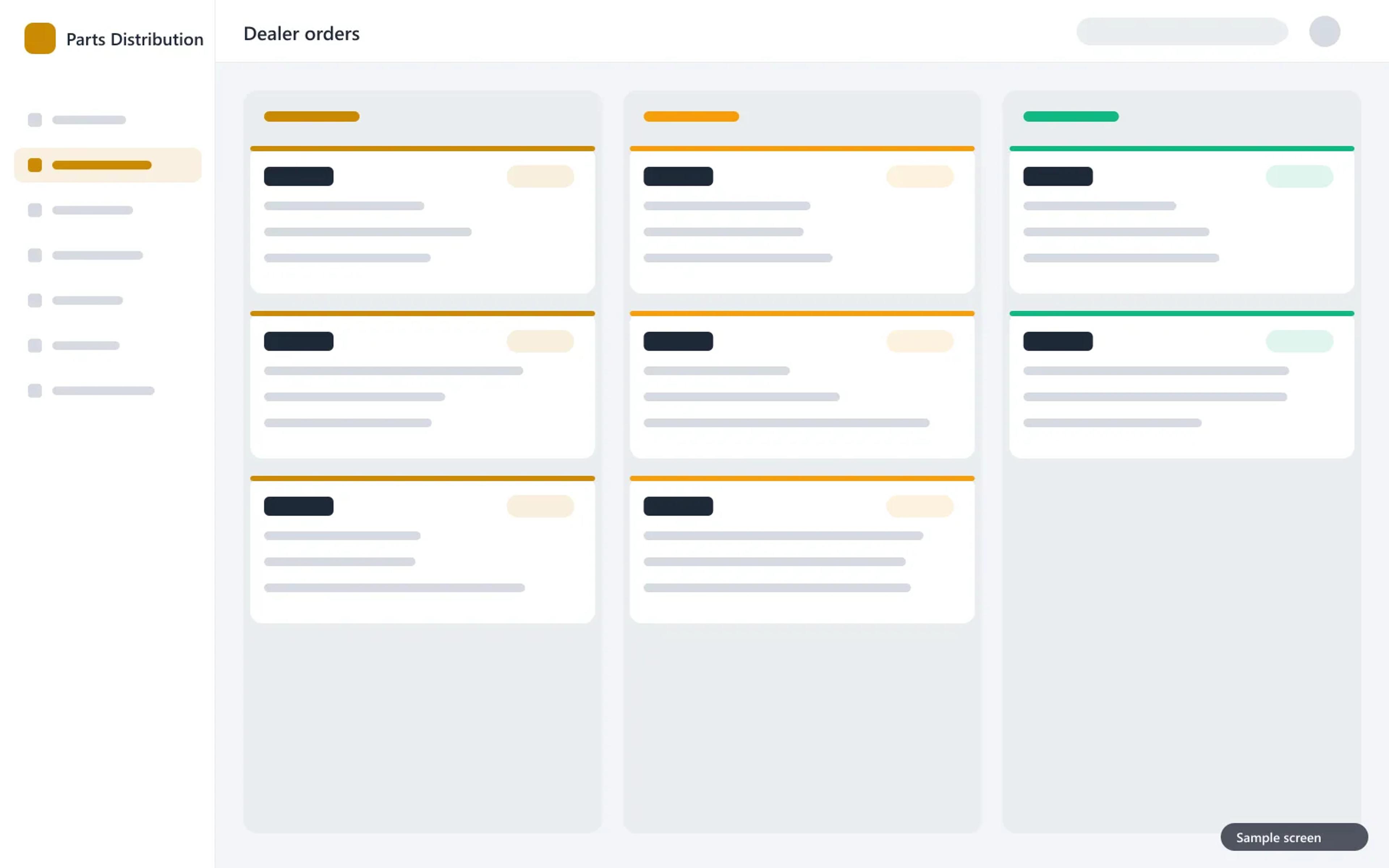 Dealer orders with their stages from request to delivery