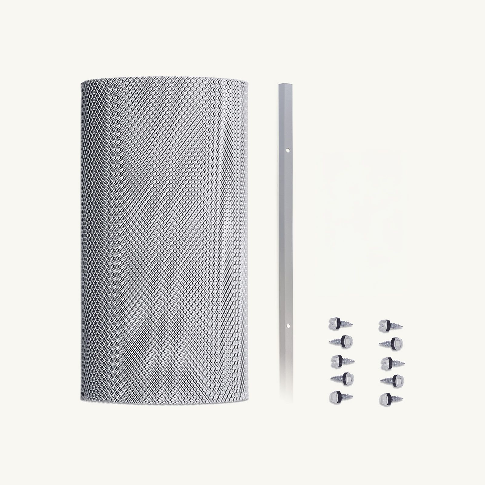 4mm Aluminium (Eaves Gutter Kit) Klip-Lok, Roof-Side Screws Only, No Saddles, Screw-Down Flat Gutter Trim, 500mm - 1