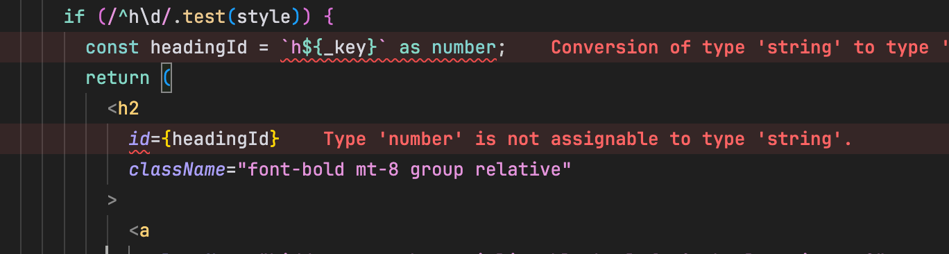 Example error in VSCode