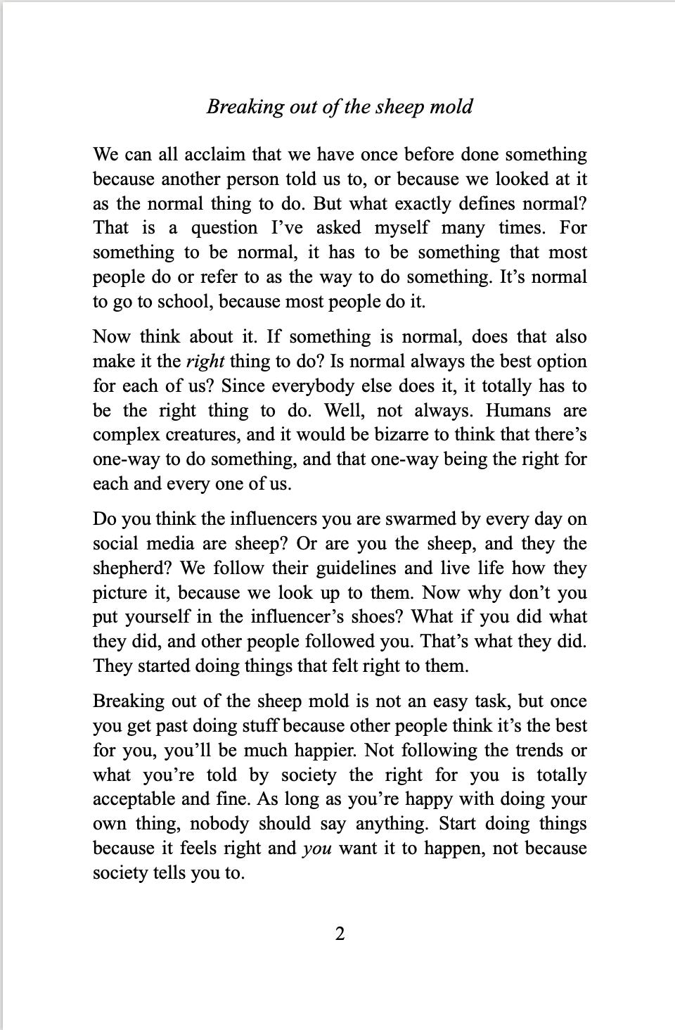 Excerpt from my unpublished book that I wrote when I was 18