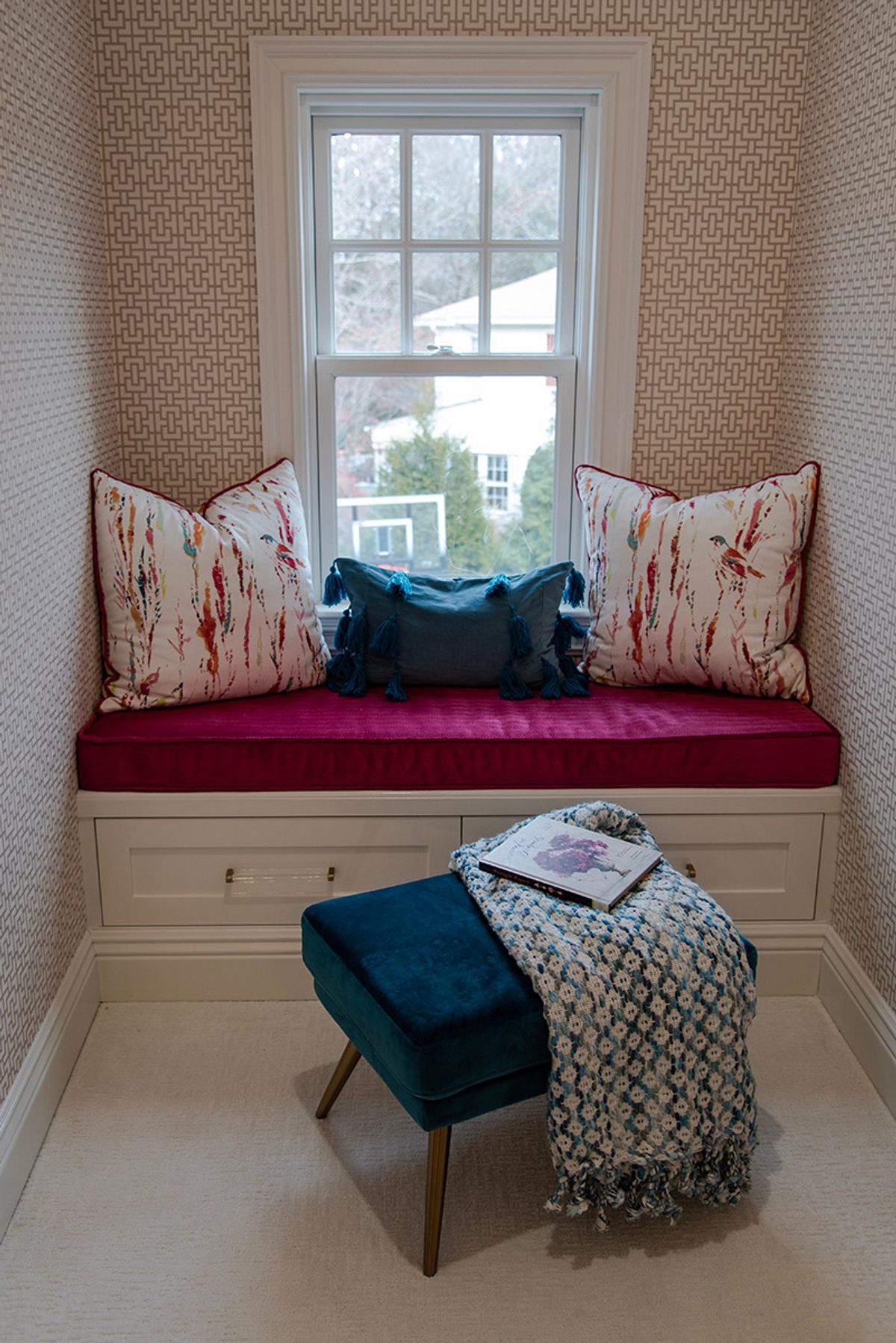 Flower Hill Home Office — bookshelves