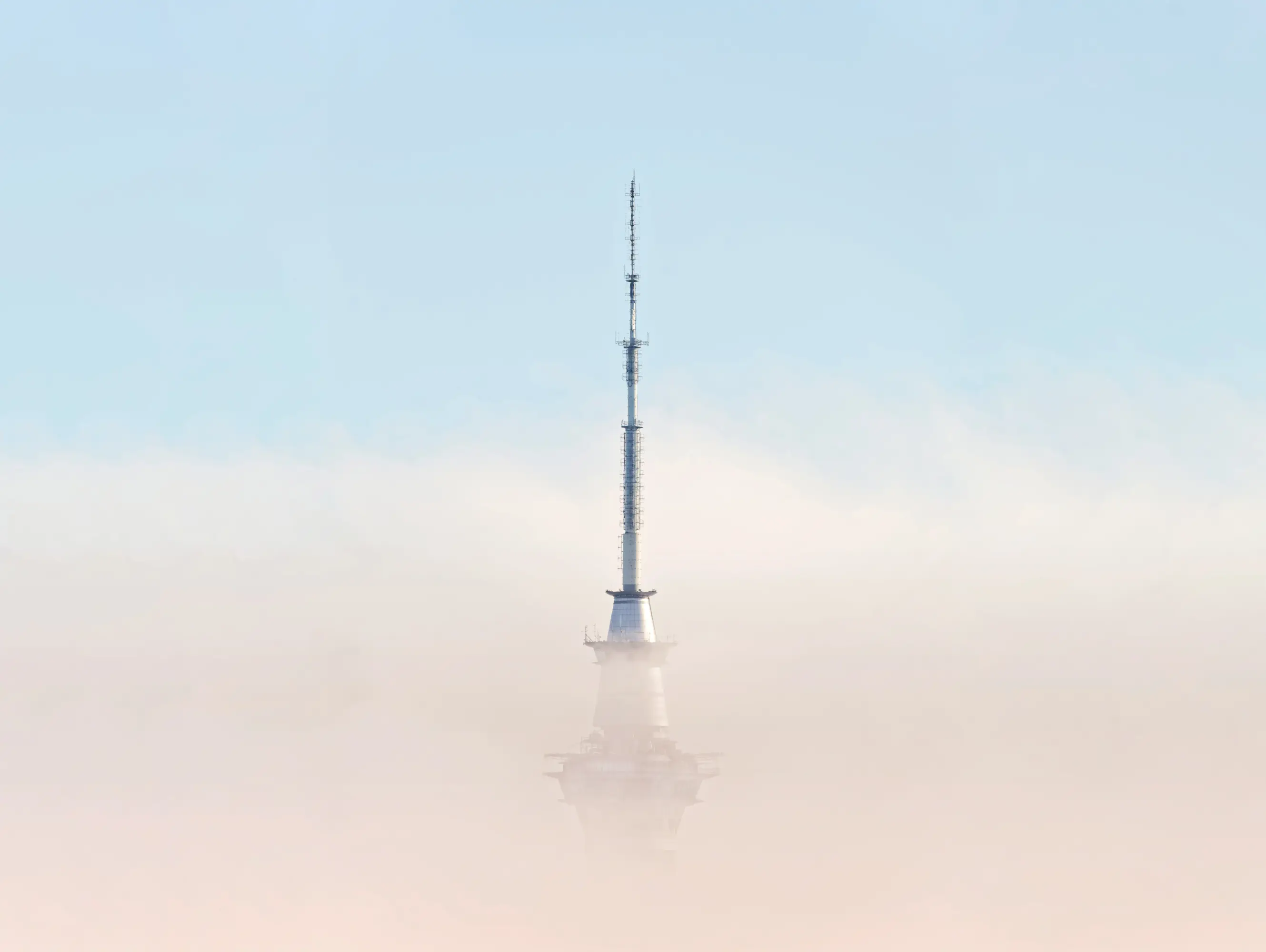 Auckland Sky Tower through the fog