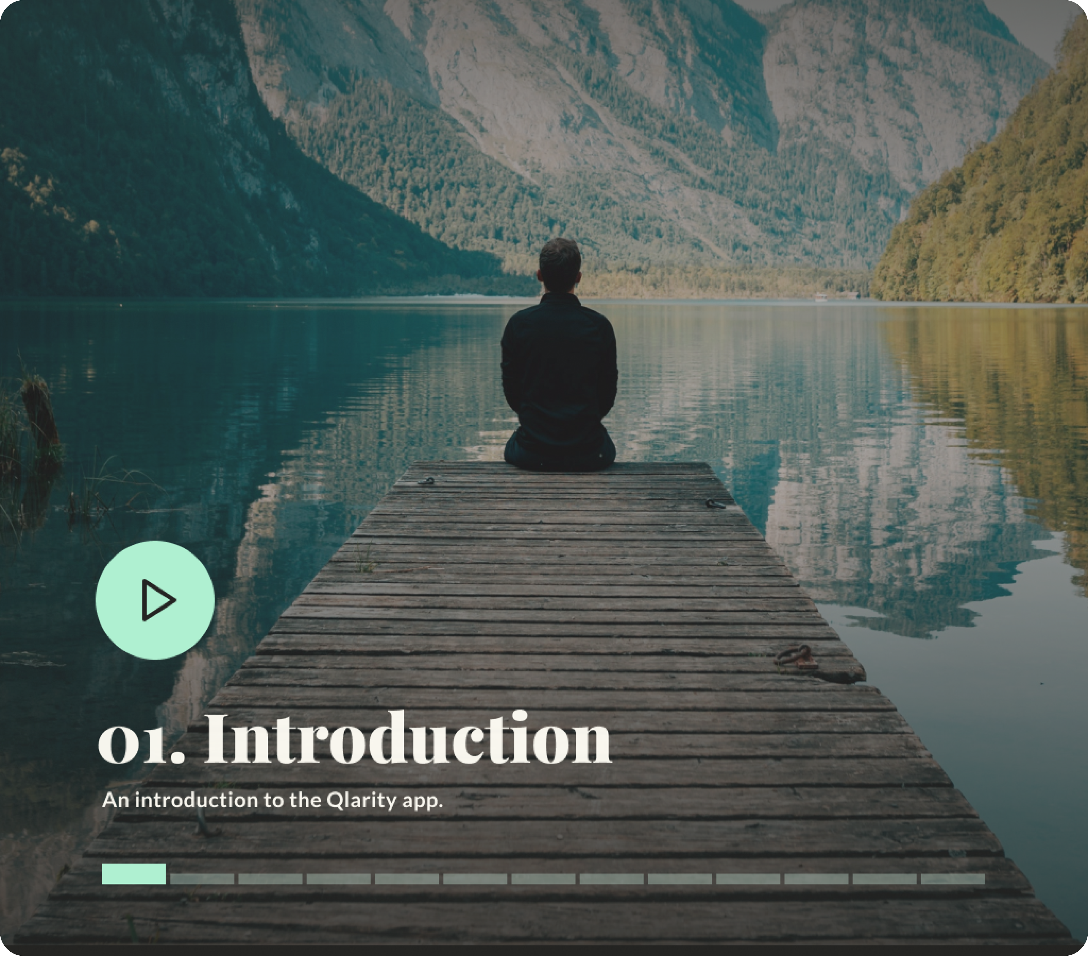 Introduction screen from Qlarity mobile mindfulness app for adolescents.