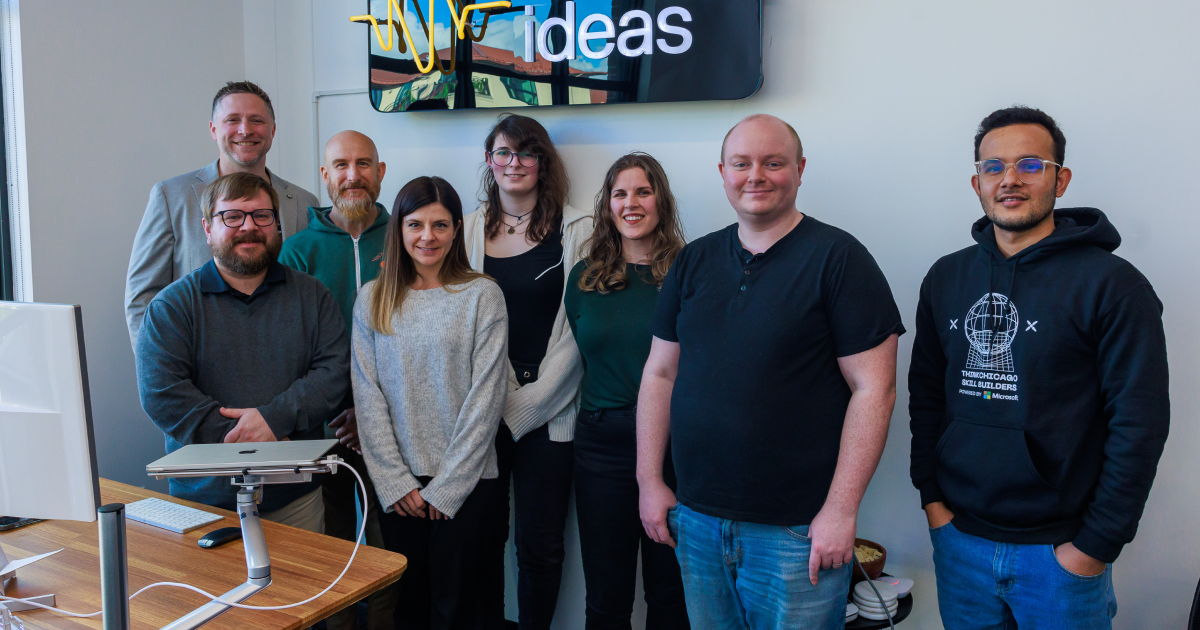 Members of the Twenty Ideas team at its Eugene office