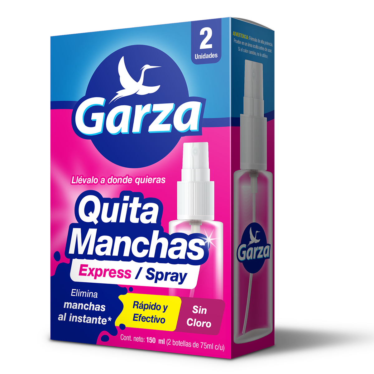 Garza Quitamanchas Express - Quitamanchas Express Spray, elimina manchas al instante.