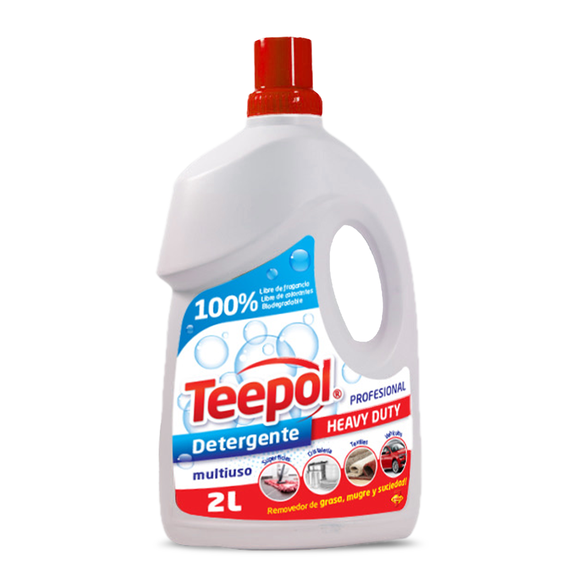 Teepol Detergente Líquido 2L - Detergente desengrasante Líquido Industrial