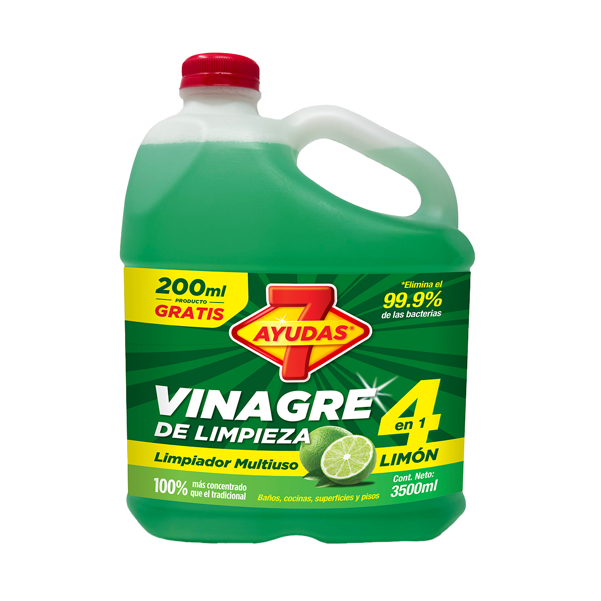 Vinagre de Limpieza 7Ayudas - Limpiador Multiuso Antibacterial