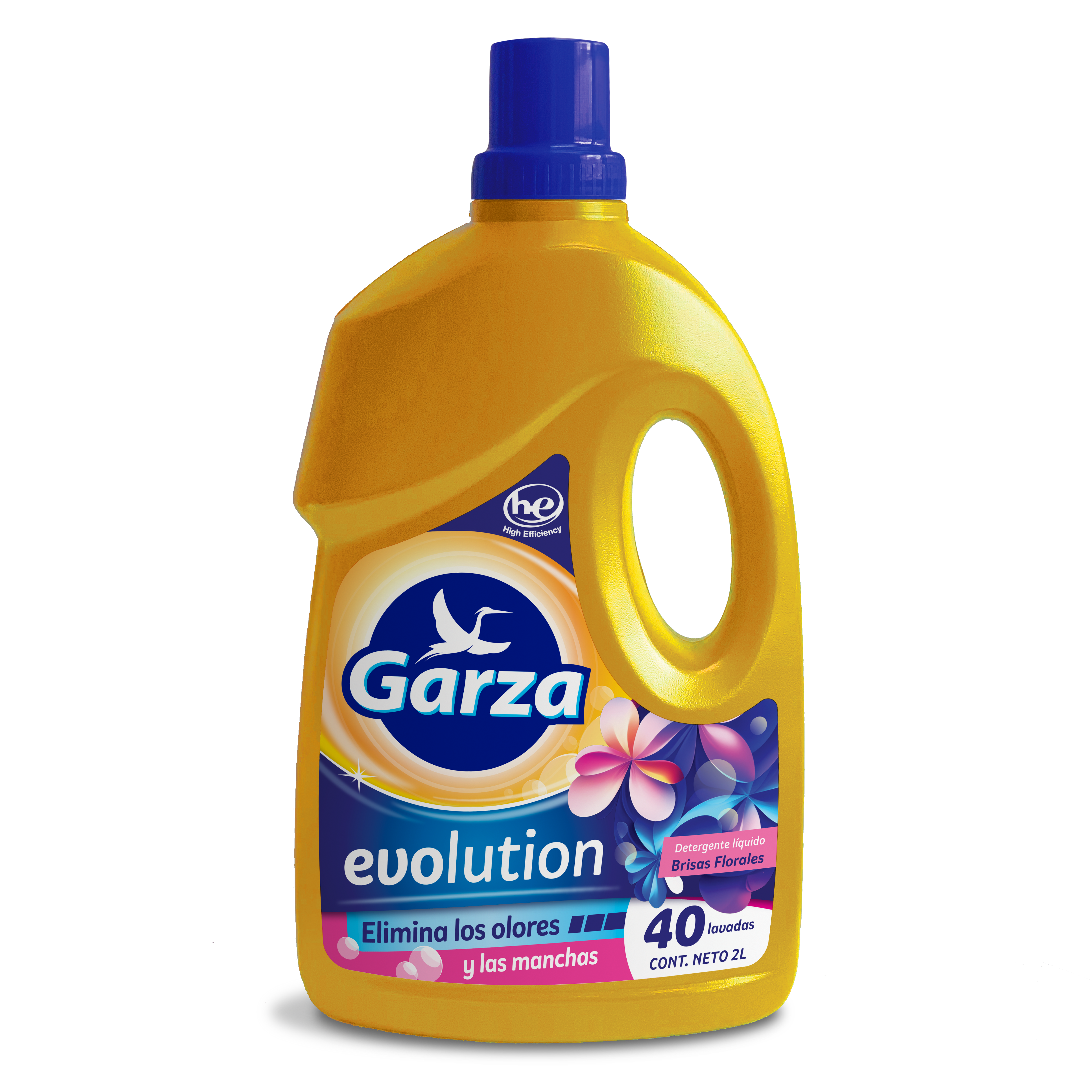 Garza Evolution  - Detergente Líquido Floral Eliminador de Olores y Manchas