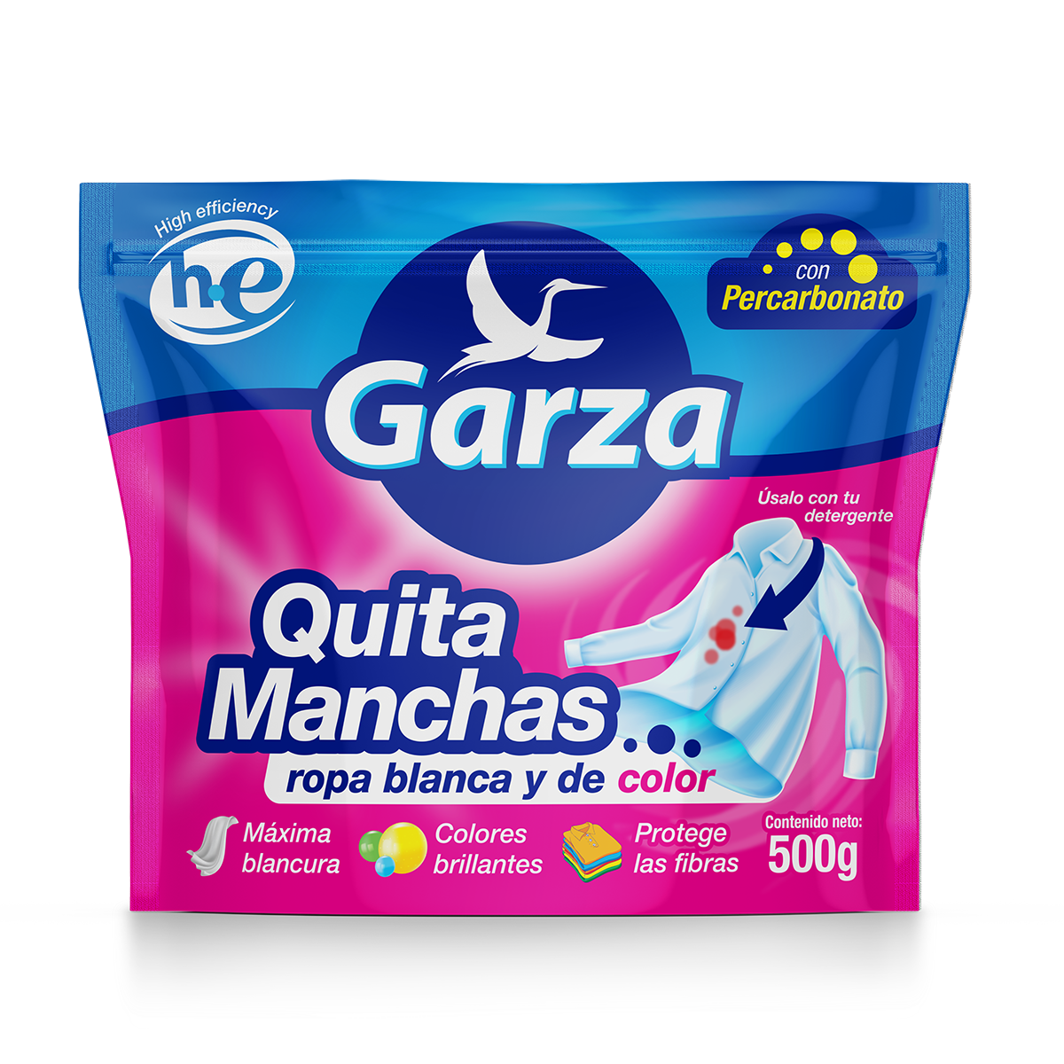 Garza Quitamanchas  - Quitamanchas para ropa blanca y de color / aditivo en polvo