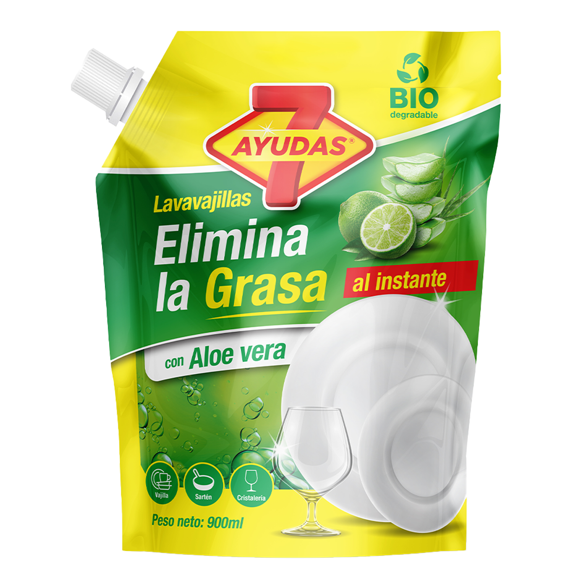 Lavavajillas con Aloe Vera - Funda 900ml
