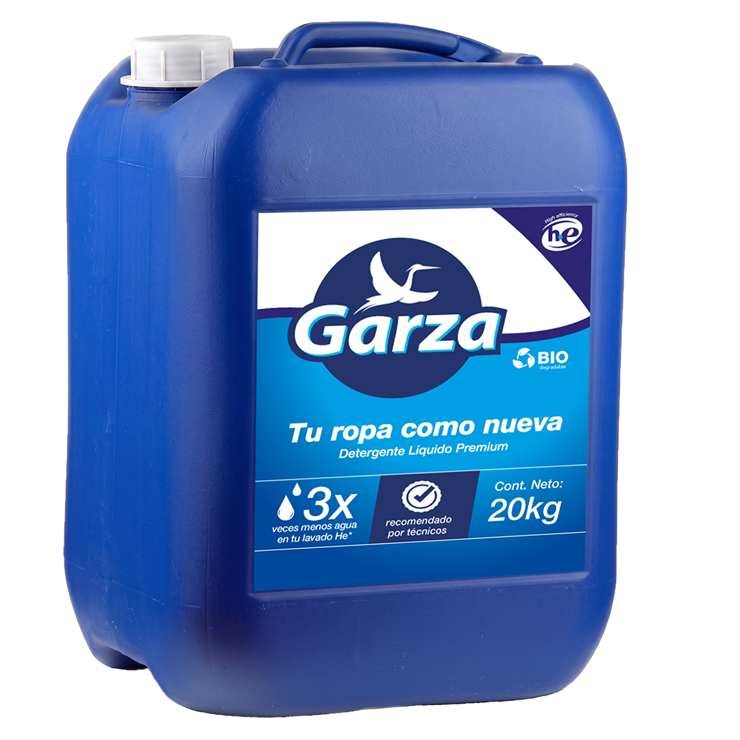 Garza Premium Líquido 20kg - Detergente líquido para ropa en formato industrial de 20kg