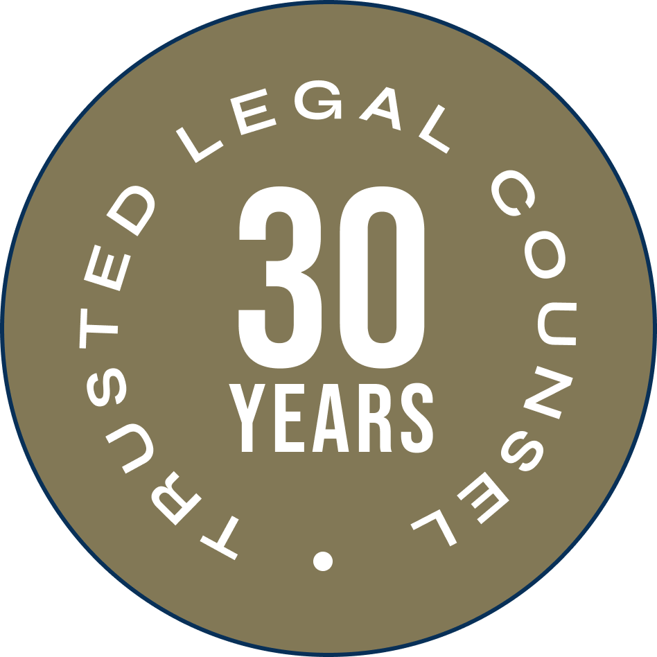 Trusted legal counsel for 30 years badge