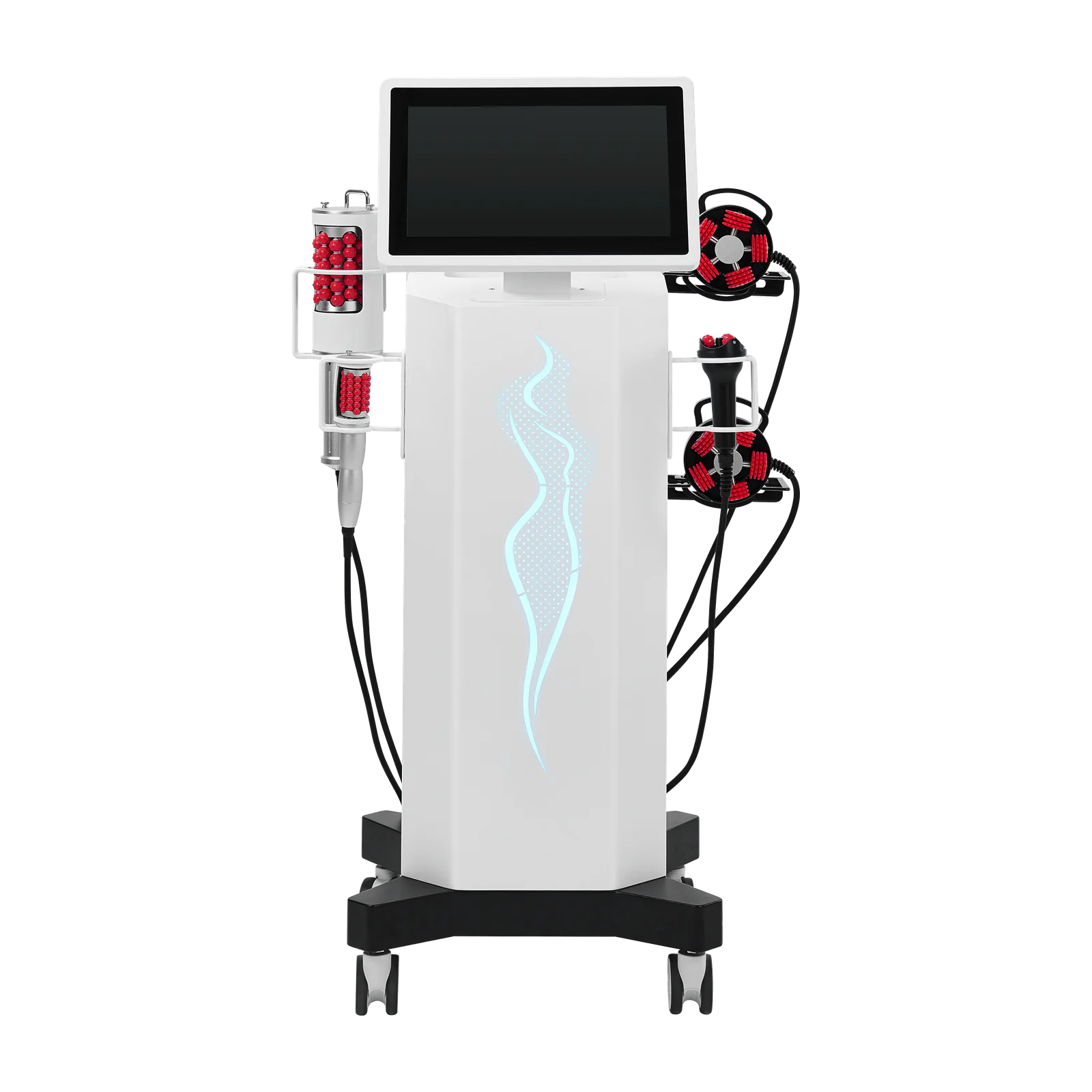 Transparent-background front view of the LX-CB-008 five-handpiece hybrid roller machine
