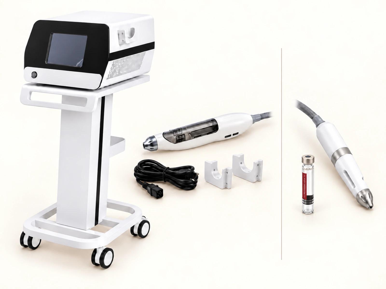 LX-FM-003 mobile console, trolley and recommended syringe applicator with the optional cartridge applicator shown separately
