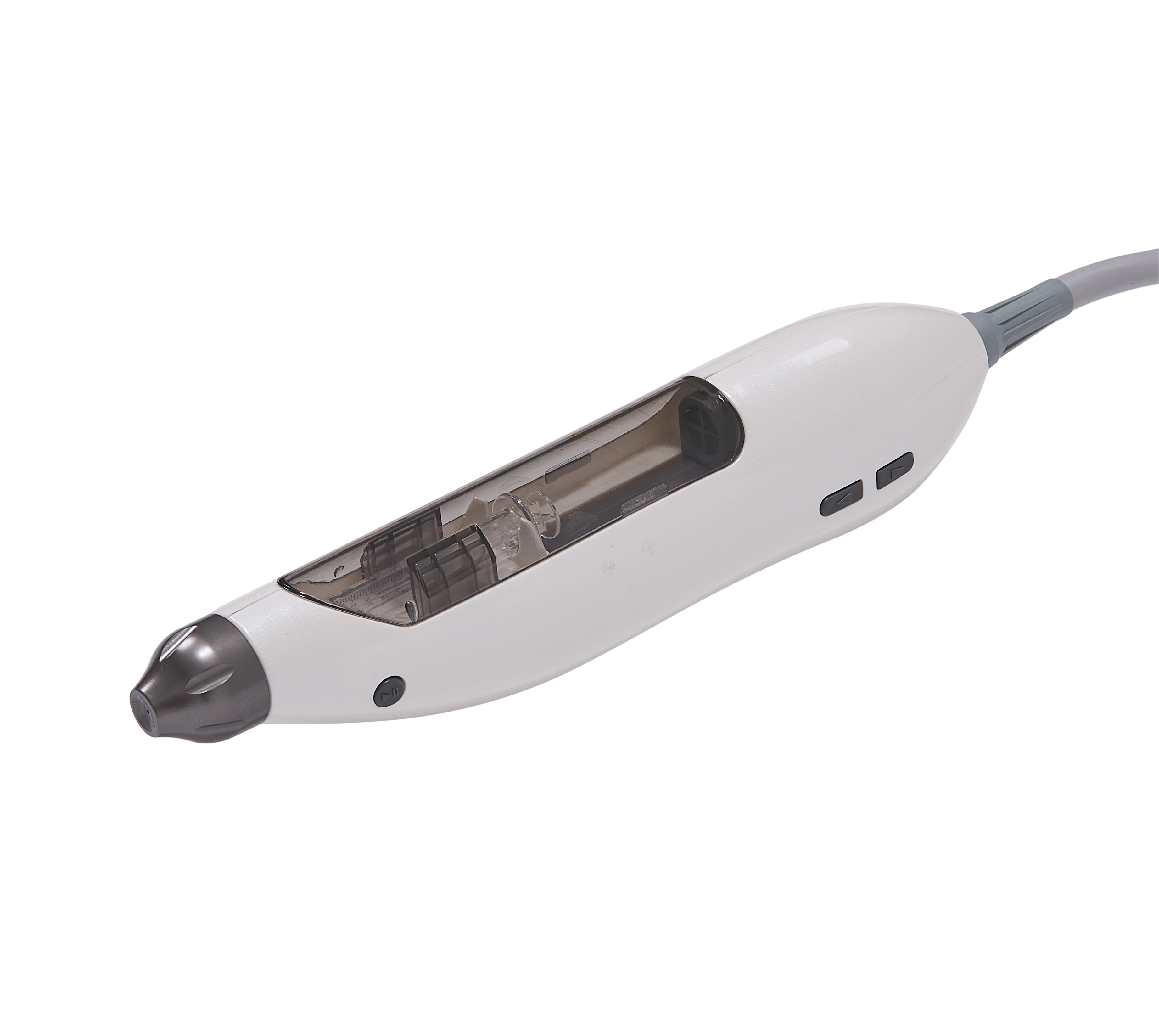 Transparent-background recommended 2.5 mL syringe applicator for the compact LX-FM-002 infusion machine