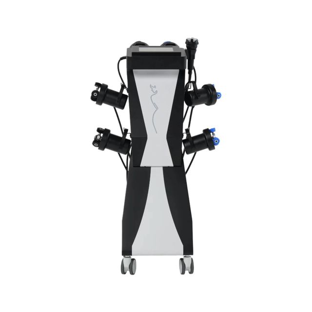 Black and white Luxient 7-handpiece mechanical wave body contouring machine with face and body handpieces