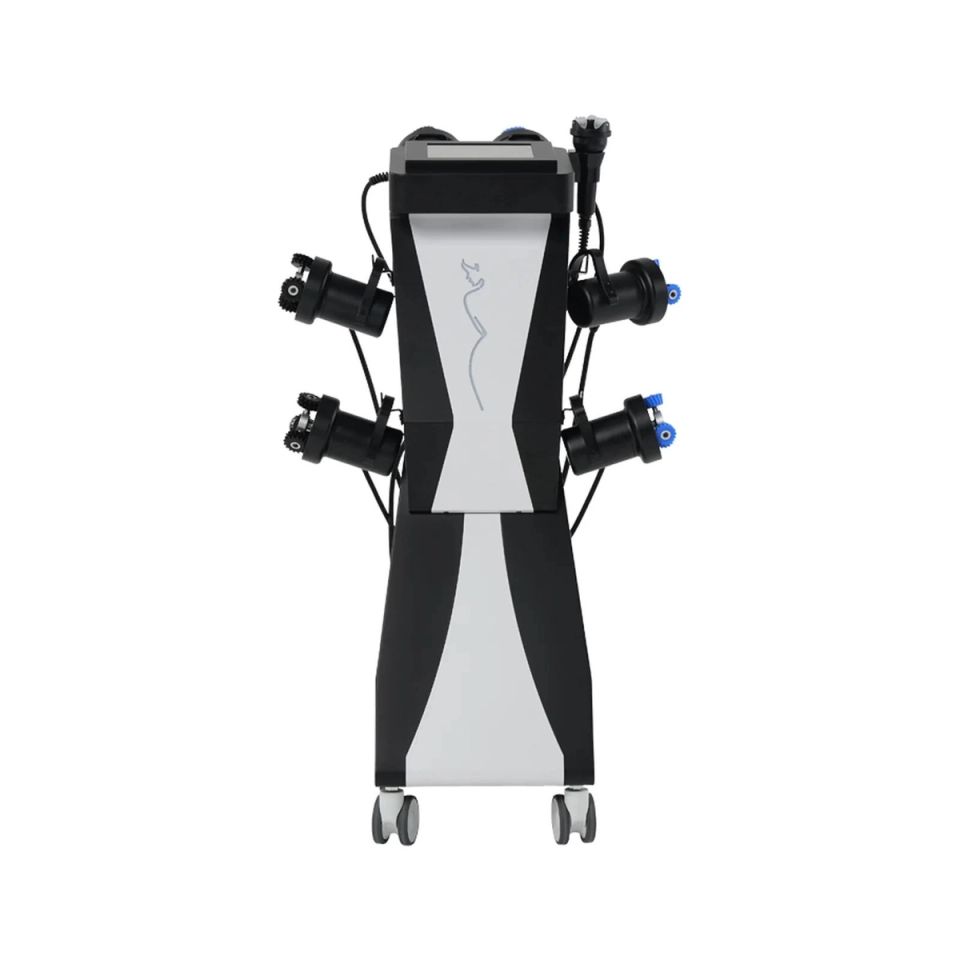 Black and white Luxient 7-handpiece mechanical wave body contouring machine with face and body handpieces