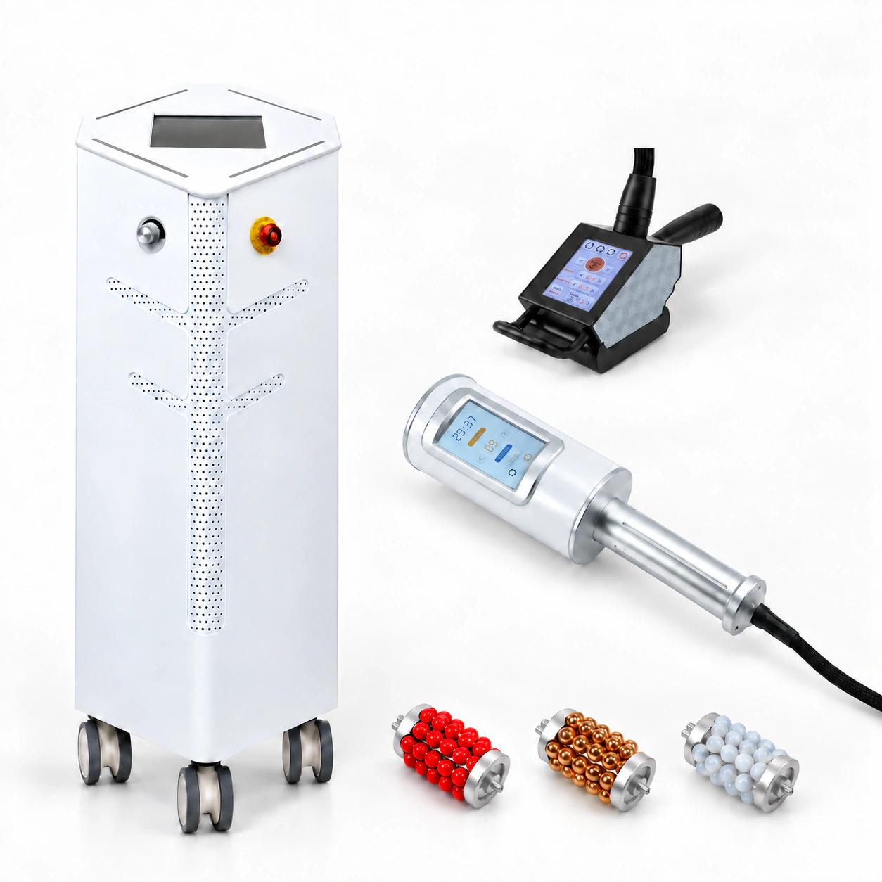 LX-CB-003 standard configuration with main machine, ENDO body handpiece, Vela handpiece and three large roller insert sets