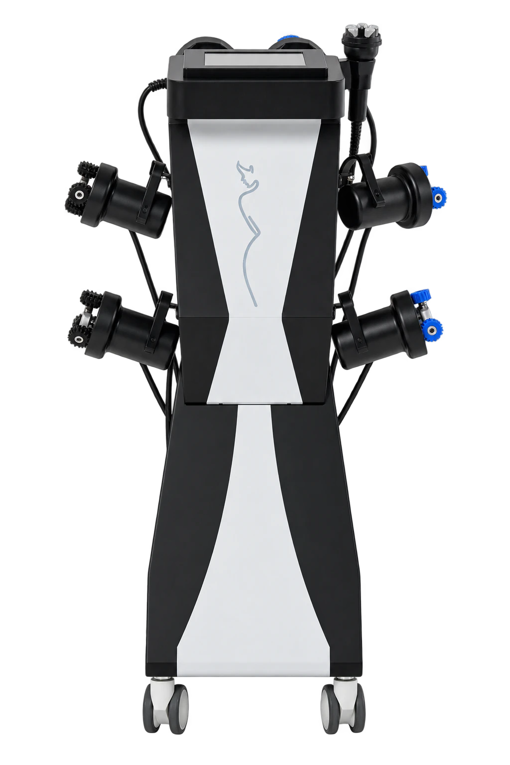 Transparent-background front view of the LX-CB-006 seven-handpiece mechanical-wave body contouring machine