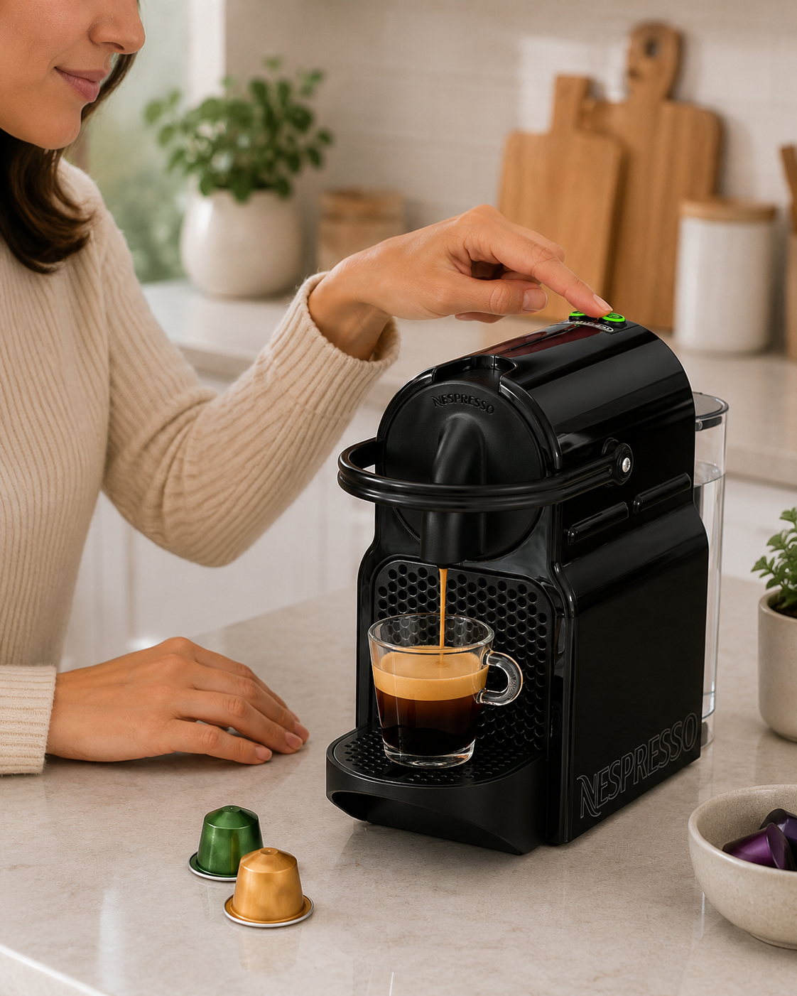 Nespresso Inissia Espresso Machine by De'Longhi,24 oz, Black