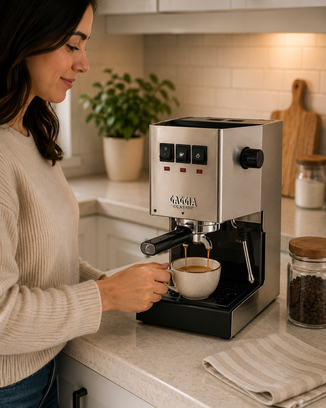 Gaggia RI9380/46 E24 Espresso Machine, Brushed Stainless Steel