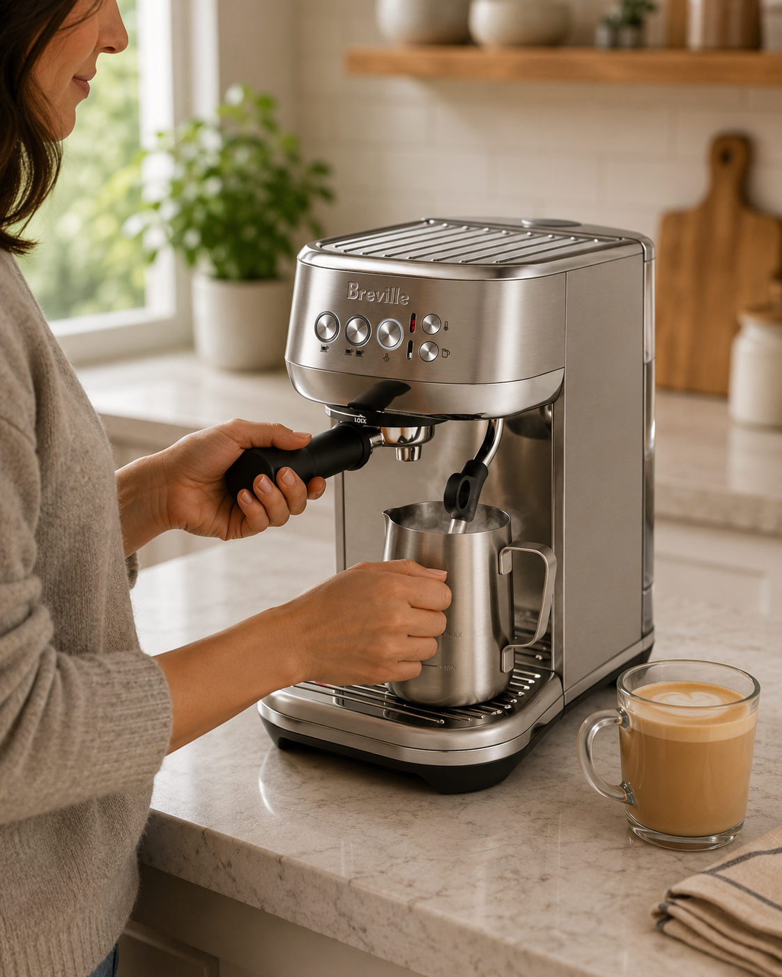 Breville Bambino Plus Espresso Machine BES500BSS, Brushed Stainless Steel