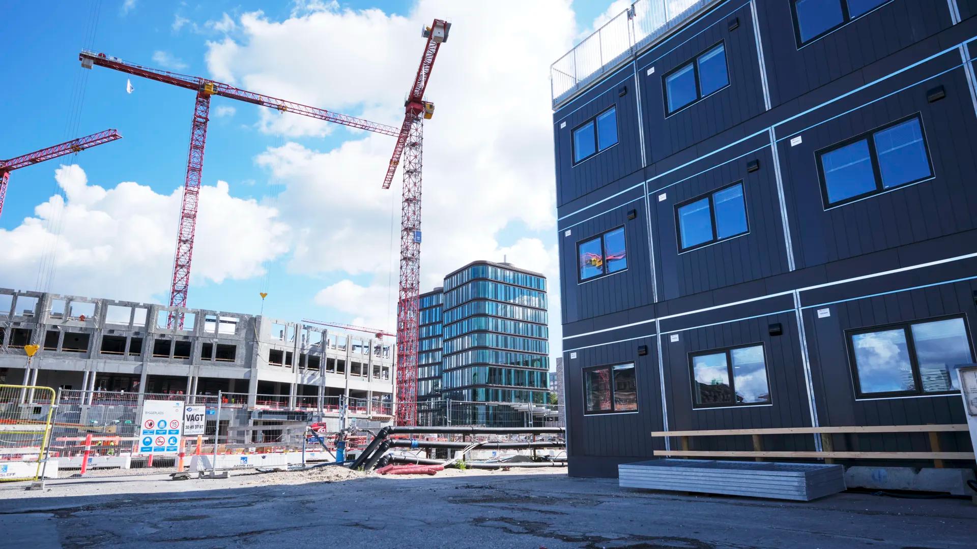 Byggepladsmoduler i hjertet af København