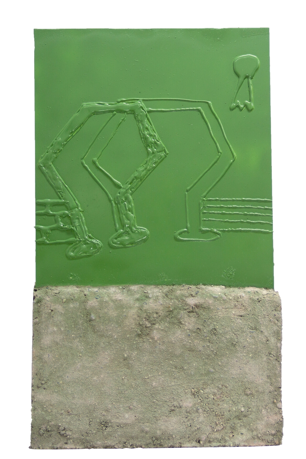 Garten 2, 72×29×4cm, 2019, Acrylic paint, Concrete, Plastic, Plexiglass