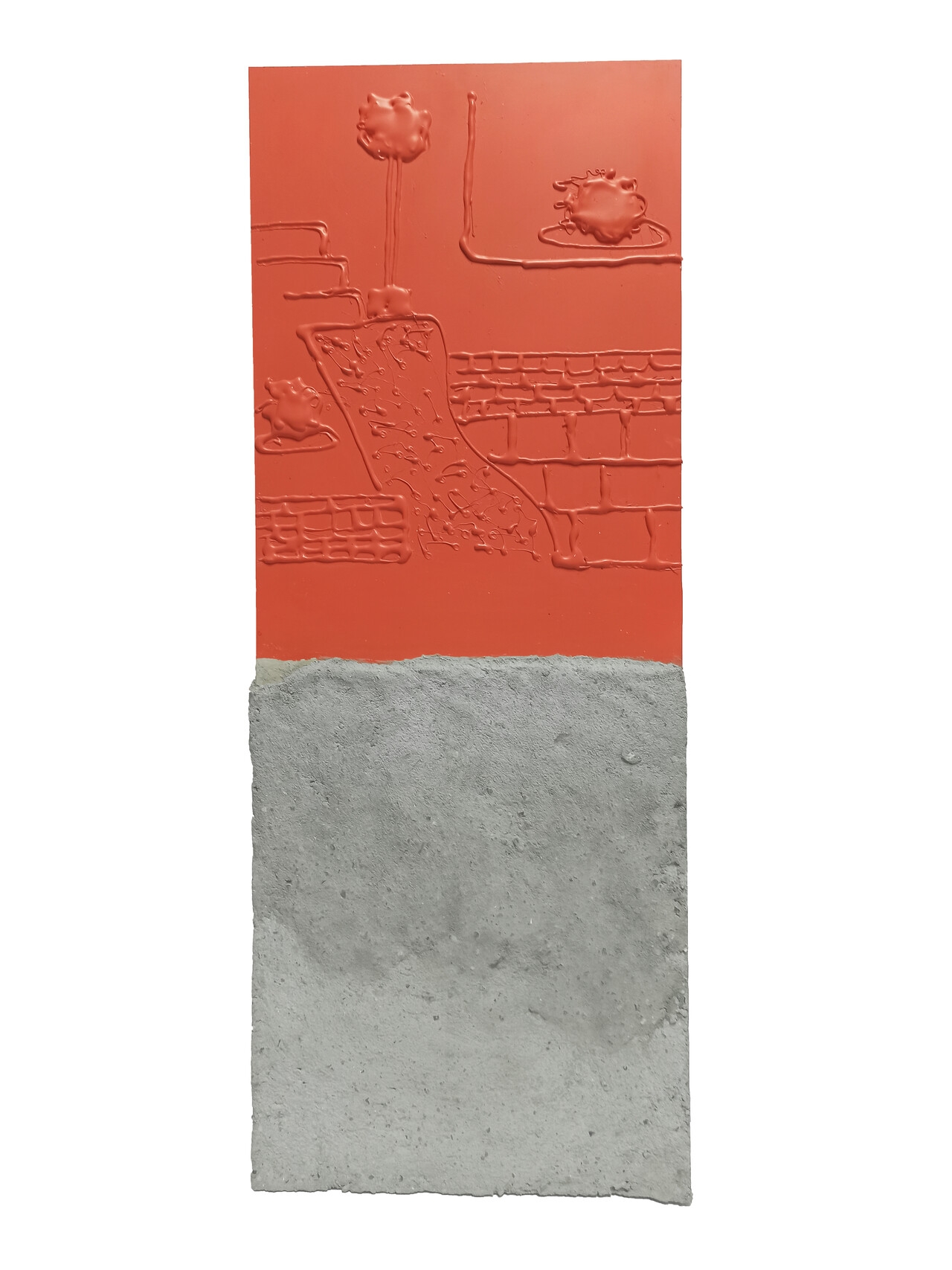 Terasse 4, 78×30×5cm, 2019, Acrylic paint, Concrete, Plastic, Plexiglass