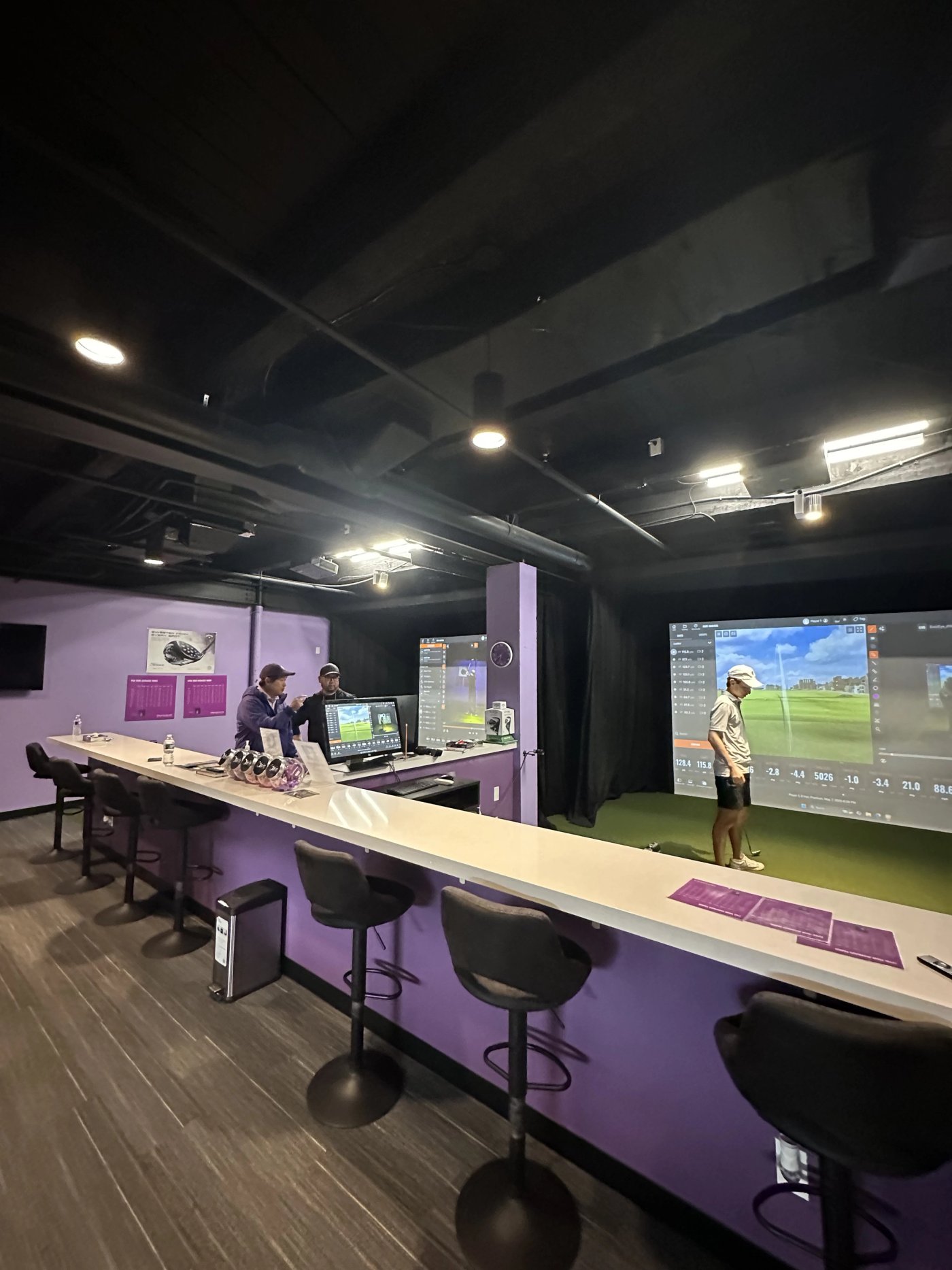 Ae Game Golf indoor lesson space for adult golf instruction.