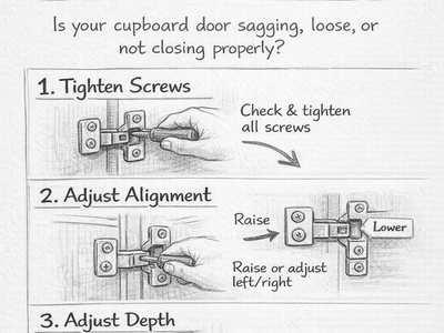 How to Fix a Cupboard Door That’s Sagging, Loose, or Not Closing