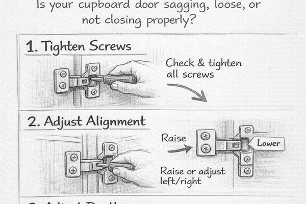 How to Fix a Cupboard Door That’s Sagging, Loose, or Not Closing