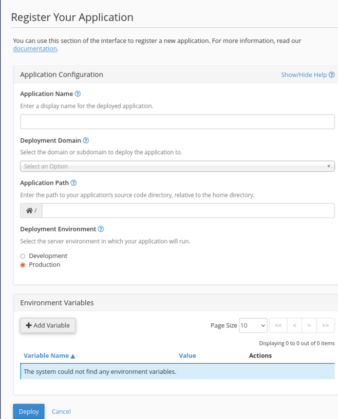 Application Manger cPanel