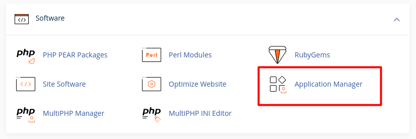 Application Manager cPanel
