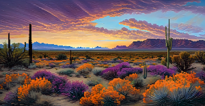 A scenic view of Nevada's landscapes, including deserts, mountains, and urban areas at sunset.