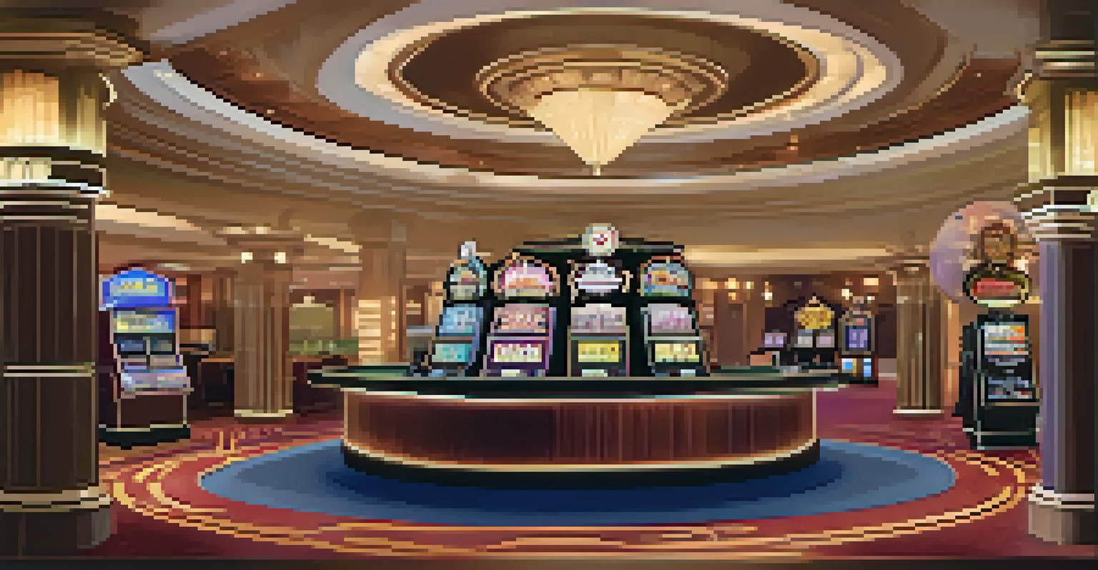 A welcoming responsible gaming program station in a casino, featuring pamphlets and a helpful staff member.