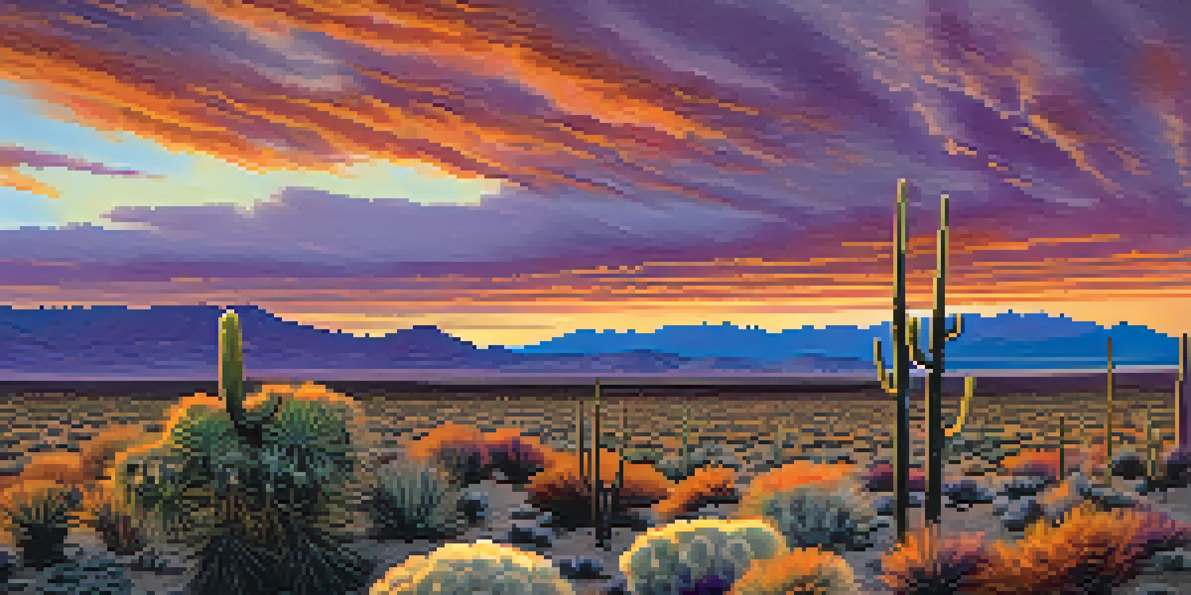 A scenic desert landscape in Nevada during sunset, showcasing colorful skies and silhouettes of mountains.