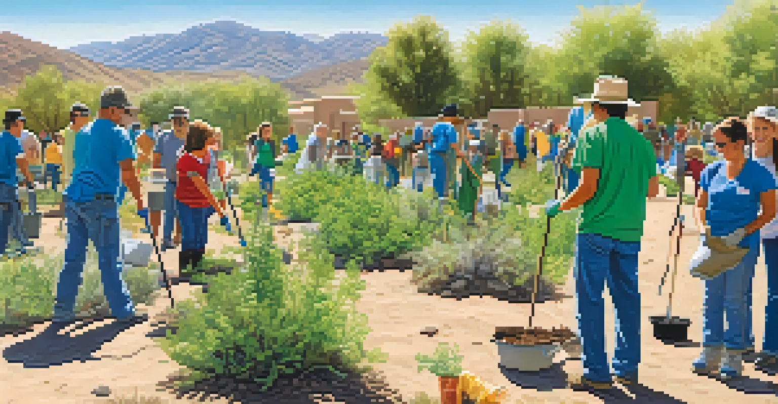 Community members participating in a habitat restoration project in a Nevada park.