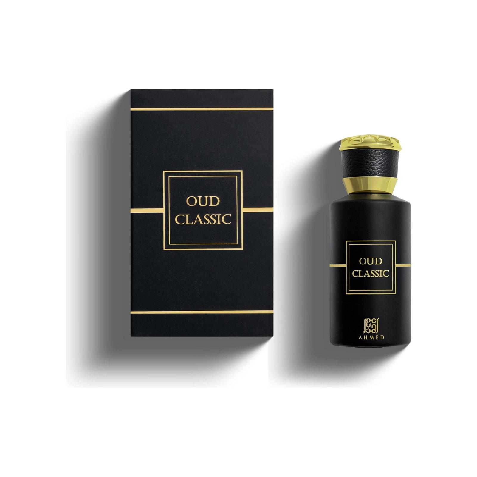 Ahmed Al Maghribi Oud Classic 50ml perfume bottle shown with its sealed retail case
