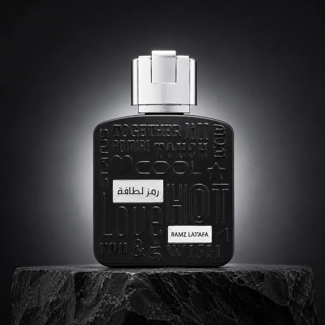 Lattafa Ramz Silver perfume bottle